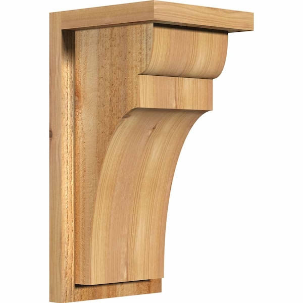Ekena Millwork Yorktown Rough Sawn Corbel w/Backplate, Western Red Cedar, 8"W x 8"D x 16"H COR08X08X16YOR01RWR - main
